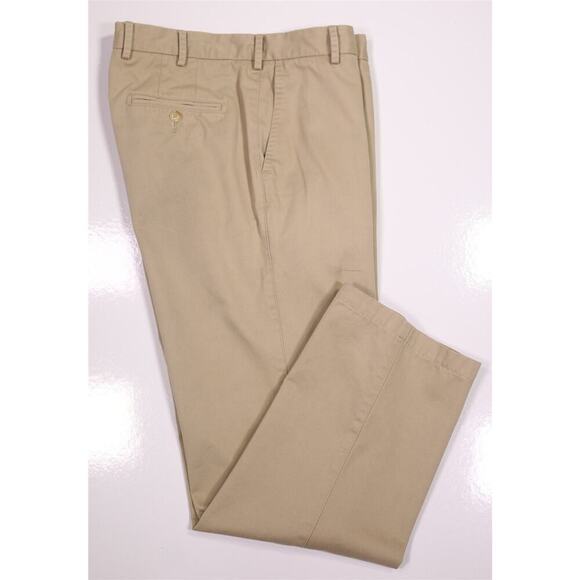 Peter Millar Men's Khaki Tan Flat Front Cotton Chino Pants 32x28 - Picture 1 of 7